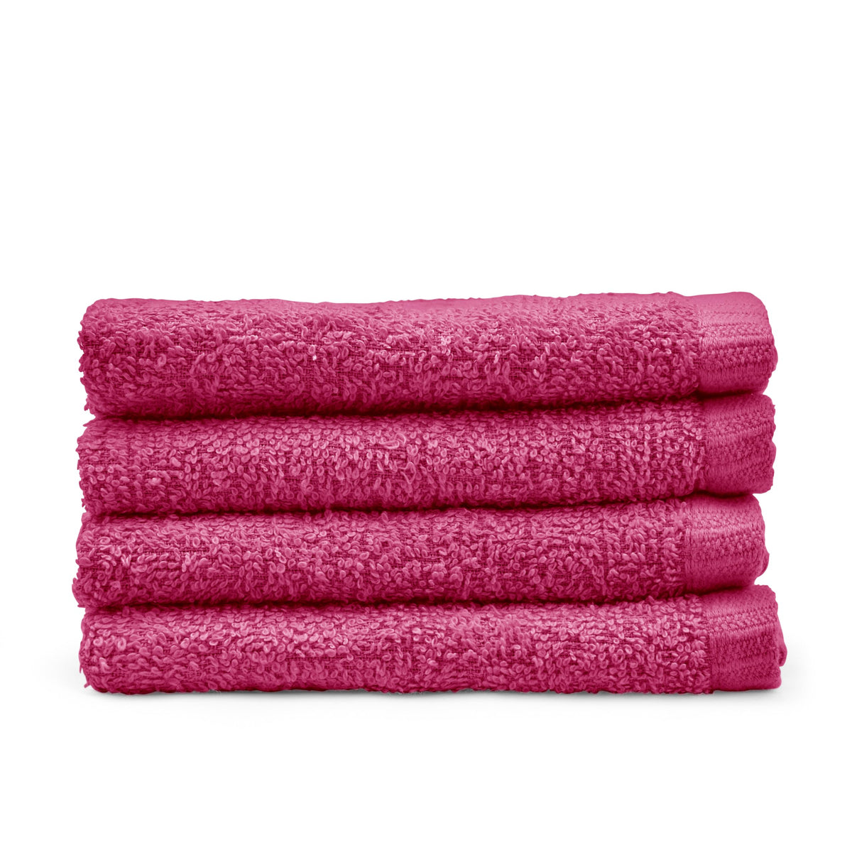 Catherine Lansfield Quick Dry Cotton 30x30 cm 4 Pack Face Cloths Hot Pink