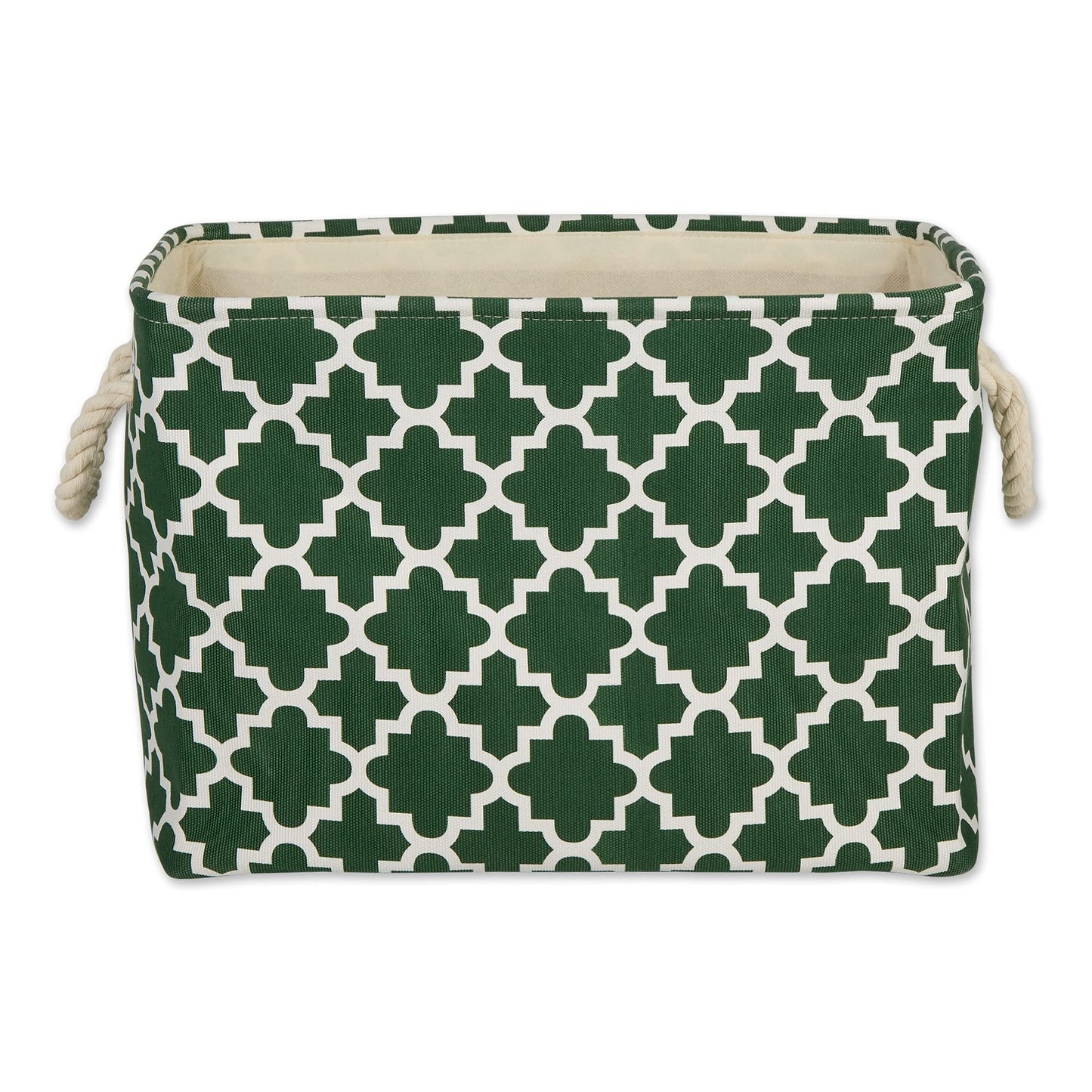 DII Polyester Container with Handles, Lattice Storage Bin, Medium, Hunter Green