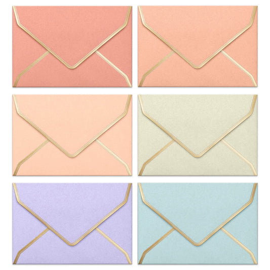 C6 Envelopes, 30-Count Coloured Envelopes for A6 Cards, Invitations & Notes, 114 x 162 mm, Ideal for Weddings, Birthdays & Thank You Cards, 6 Pastel