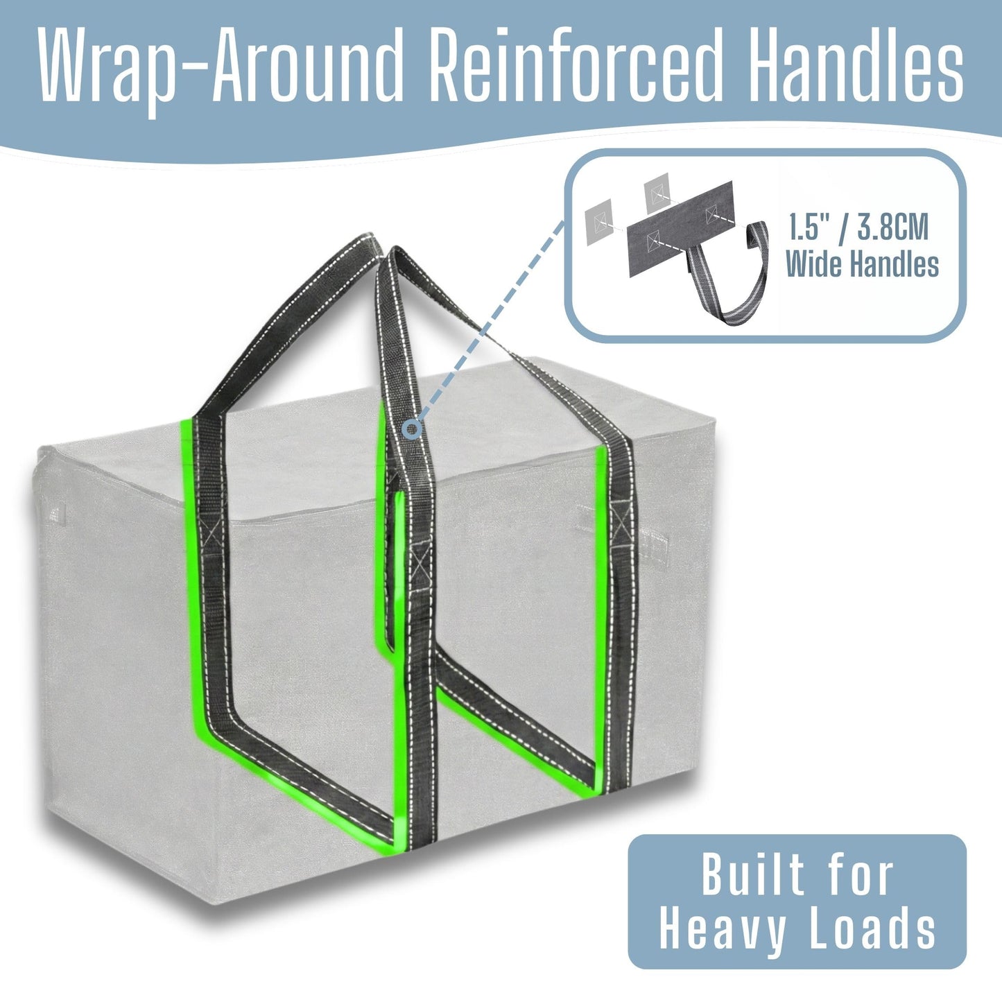 VENO 6 Pack Extra Large Moving Storage Bags with Zips, Heavy-Duty Organizer Tote, Moving Box Alternative, Packing Supplies, Clothes Storage Bin