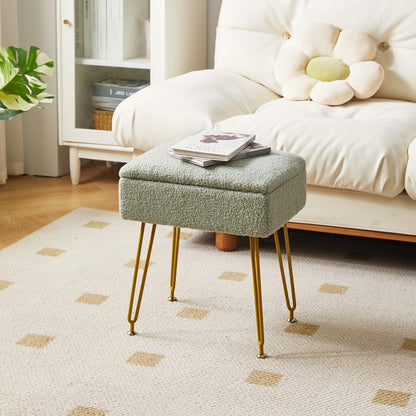 YMYNY Storage Ottomans, Chair Stool Upholstered, Footstool, Modern Dressing Table Stool, Pouf Couch Stool, Metal Legs, for Living Room