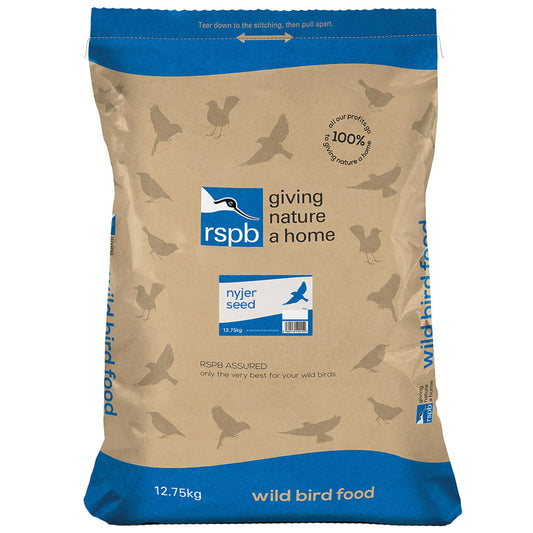 RSPB - Nyjer Seeds for Birds, Wild Bird Food for Small Birds, Oil-Rich and High Energy, Made in the UK, Suitable for Year-Round Feeding (12.75kg)