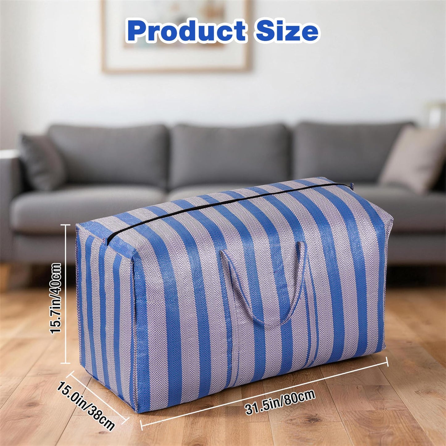 10 Pack Extra Large Moving Bags Clothes Storage Box Replacement, Thickened 130L Packing Sacks with Zips for Wardrobe Organisation, House Relocation