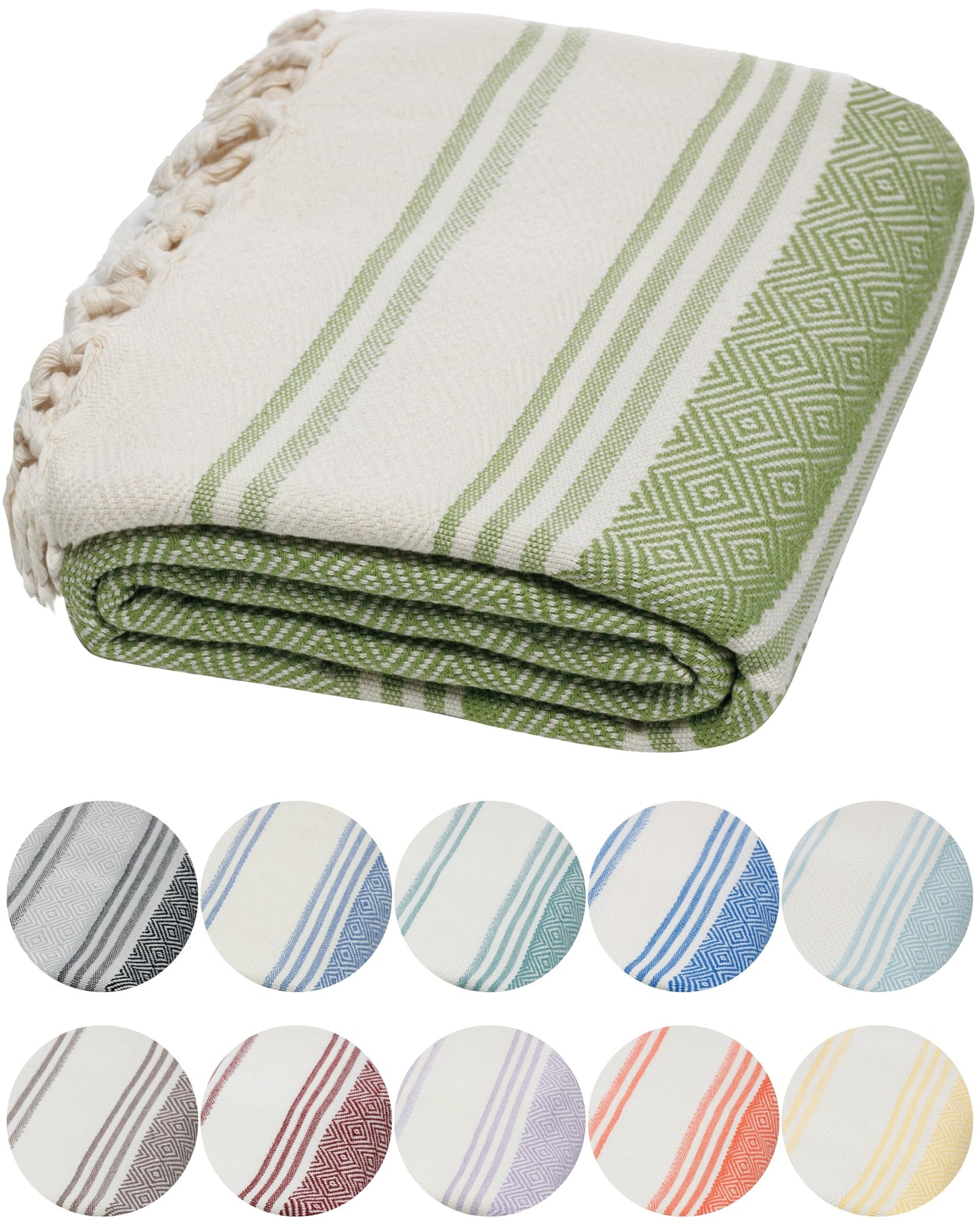 DEMMEX Organic Turkish Cotton Beach Bath Hammam Towel – Quick-Dry, Lightweight, Sand-Free Beach Towel & Blanket