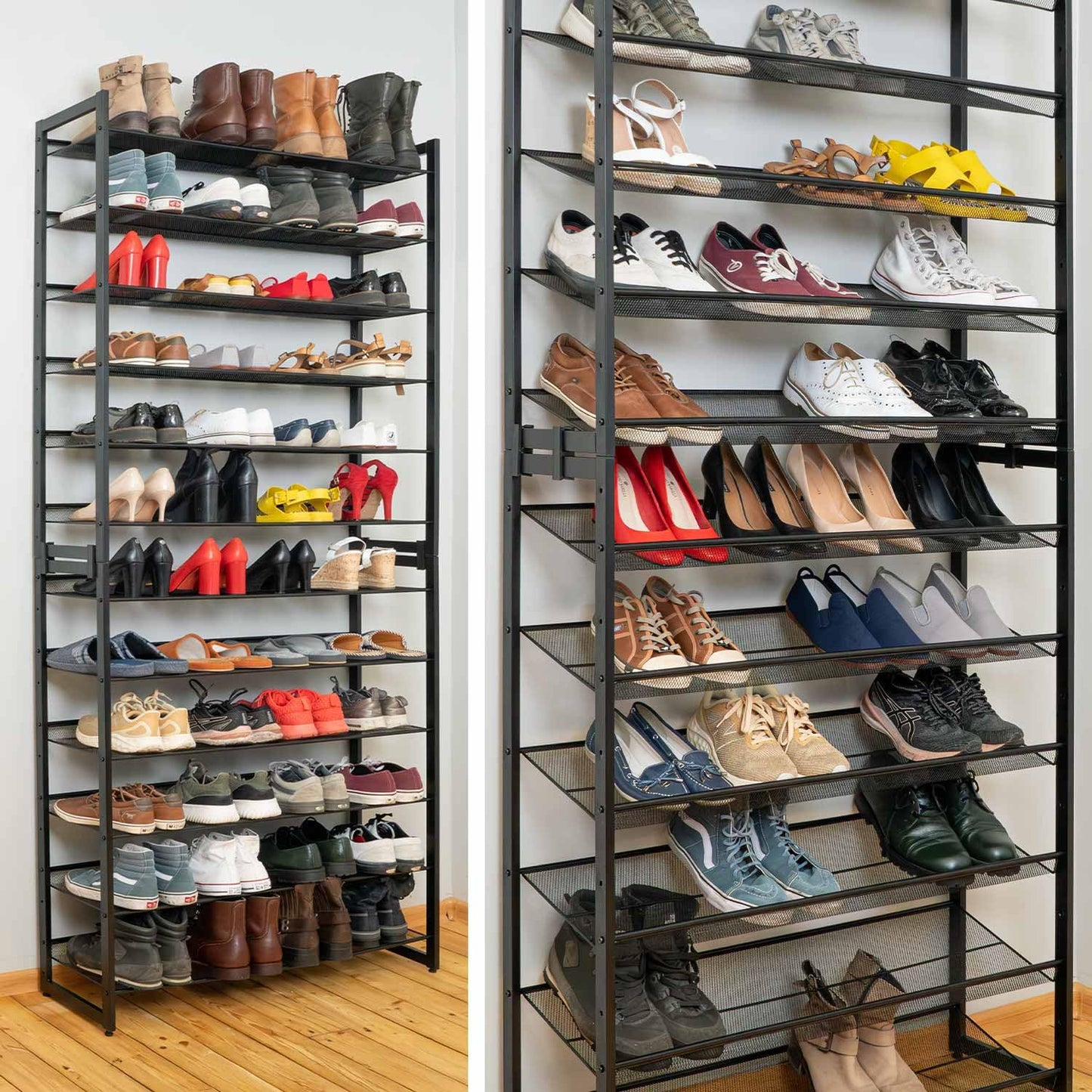 Tatkraft Eiffel - Metal Shoe Rack, 12 Tiers, Holds 60 Pairs, Up to 120 kg