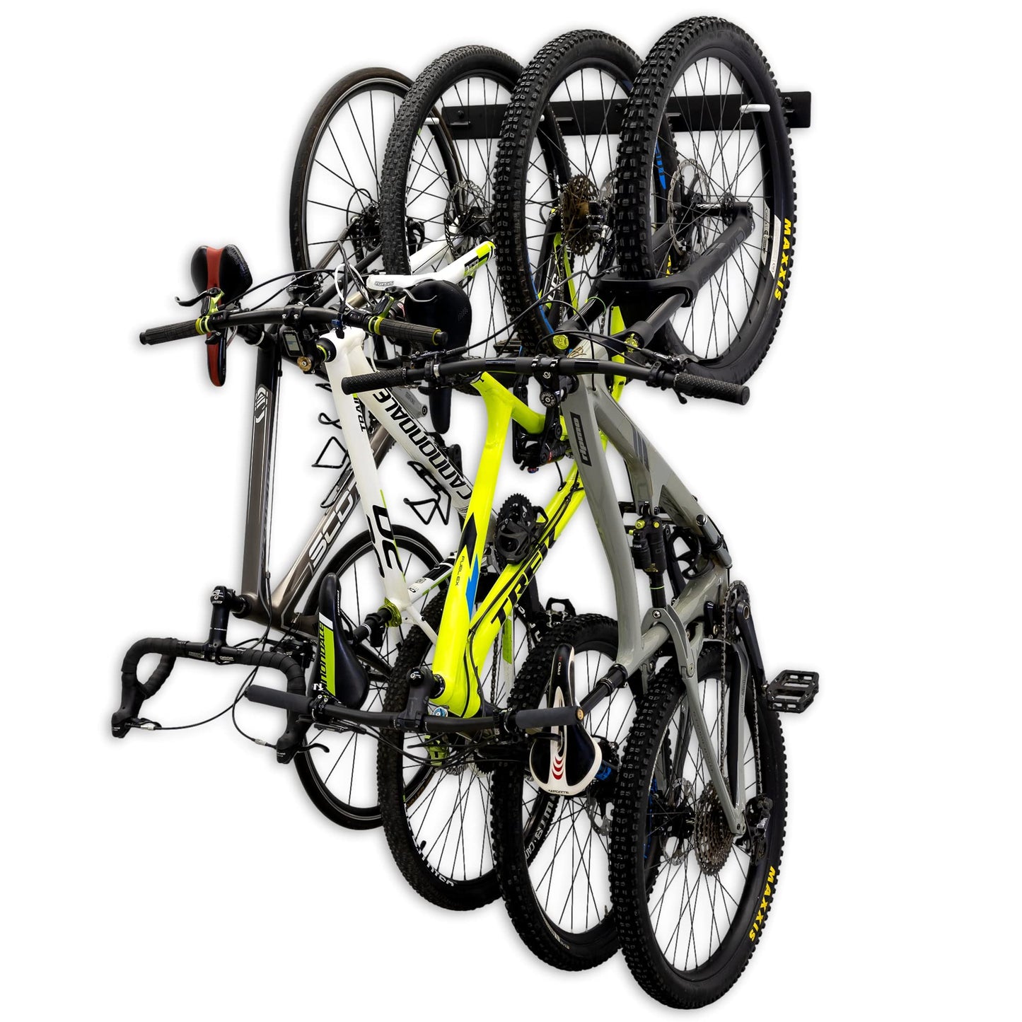 4 Bike Rack for Garage - Solid Steel Extra Heavy Duty BLAT Bike Rack - Garage Wall Mounted Bicycle Storage