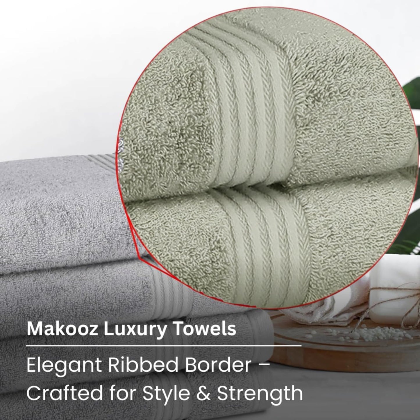 Makooz Luxurious Bamboo Face Flannels Pack of 6-700 GSM Thick Bamboo Face Cloth Towel Set- Silky Soft, Absorbent