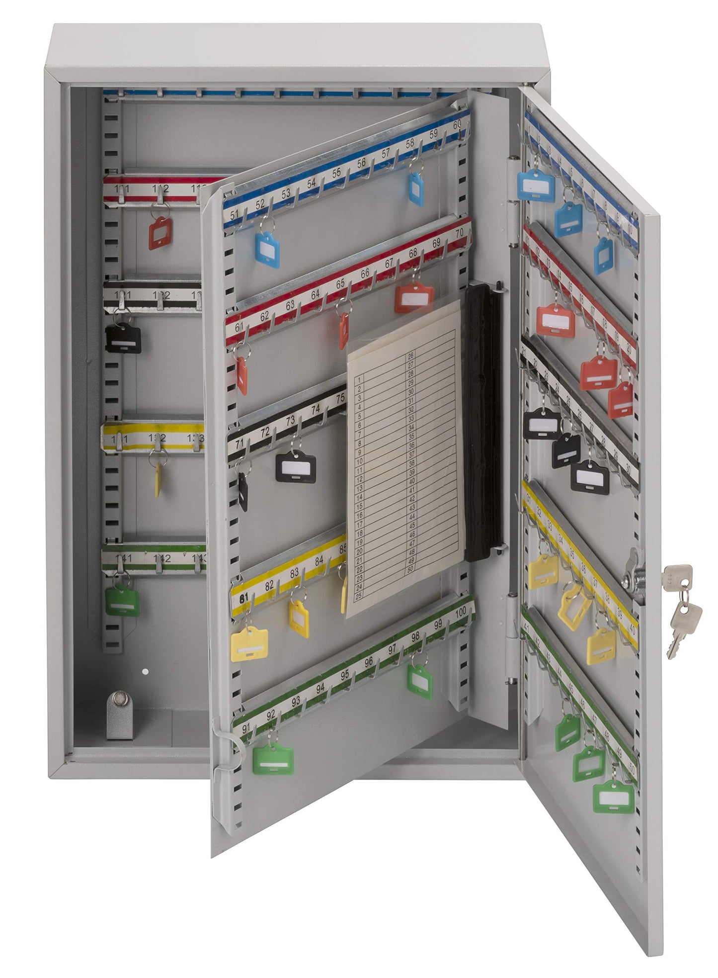 Sterling KC150H Single Door Key Cabinet with 150 Hooks, Grey
