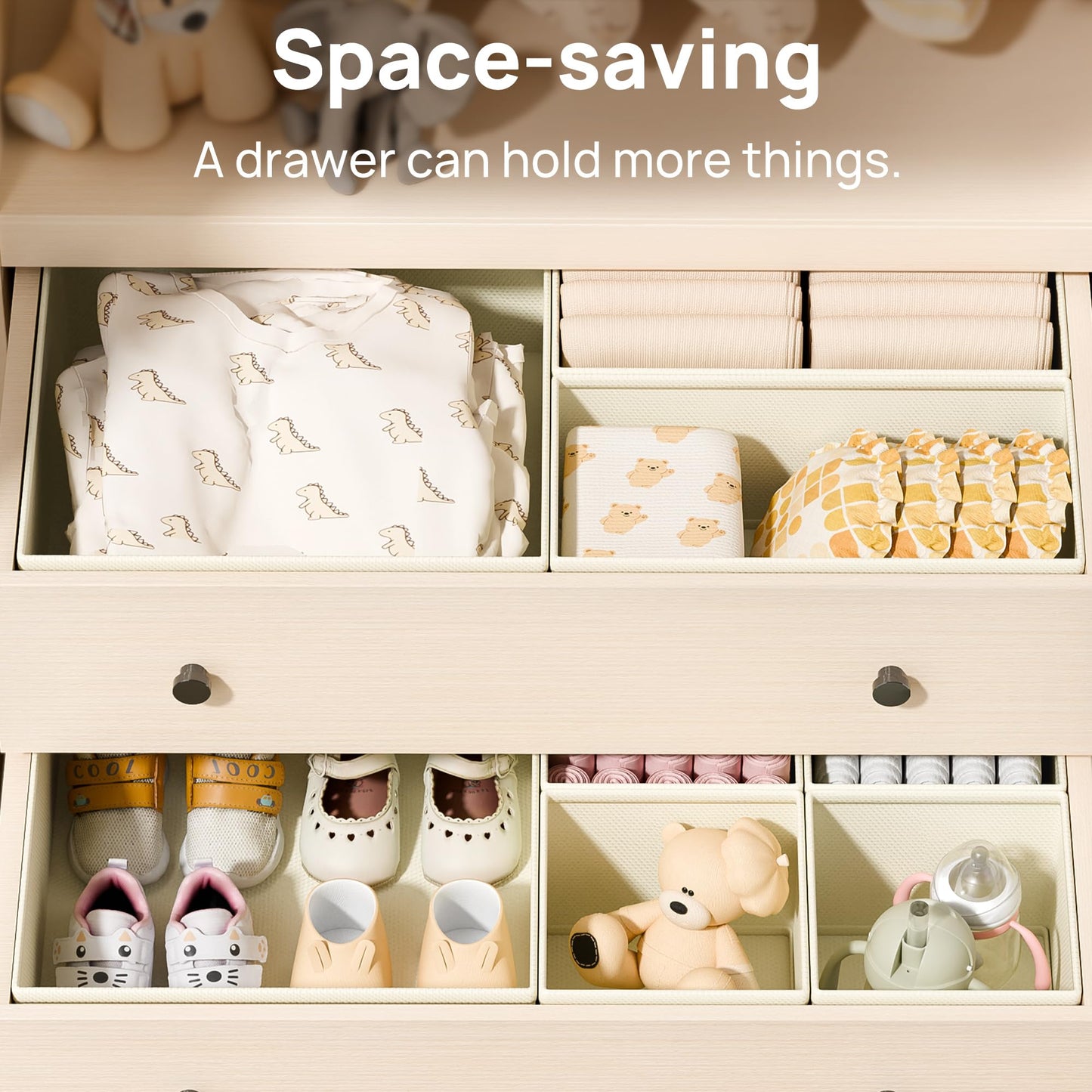 Vtopmart 12 Pack Baby Clothes Organizer, Dresser Drawer Organizer for Baby Clothing, Foldable Fabric Closet Drawer Storage Bins