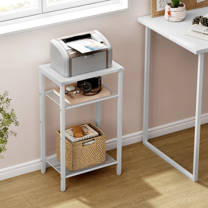 Hoctieon 3 Tier End Table, Telephone Table, Tall Side Table with Storage, Small Nightstand for Small Spaces, Metal Frame, For Living Room, Bedroom