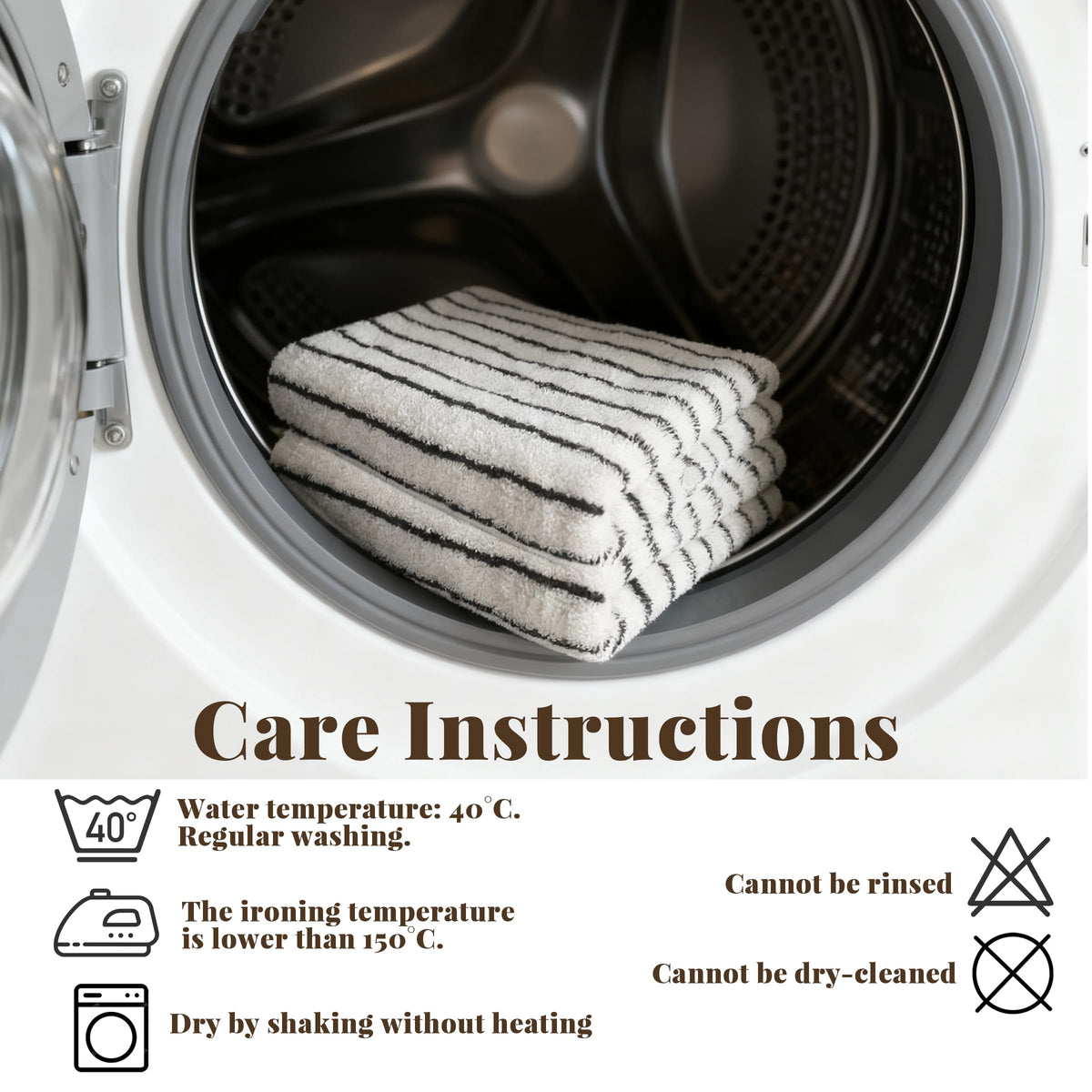 ZHABAYEN 2 Pack Striped Cotton Hand Towels Absorbent Quick Dry for Bathroom