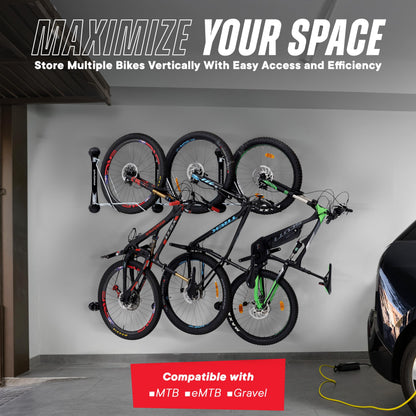 Steadyrack Bike Racks - Mountain Bike Rack - Wall Mounted Bike Rack Storage Solution for Your Home, Garage, or Bike Park
