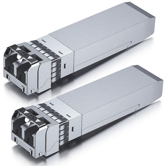 [2 Pack] Intel E10GSFPSR Compatible SFP+ SR Multimode Transceiver, 10GBase-SR SFP+ Fibre Module, Dual LC Connector, 850nm, 300-Meter