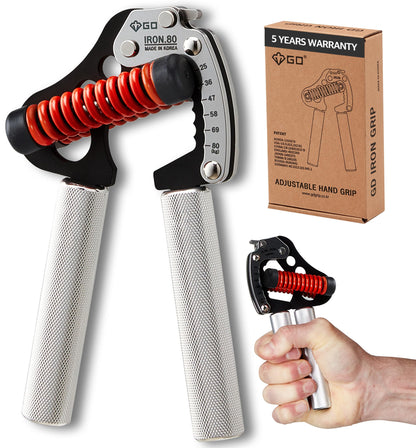 GD Hand Grip Strengthener, Iron Grip Light. 80 Adjustable Hand Gripper (55 to 176 lb) Hand Grips for Strength, Wrist strengtheners Wrist Training