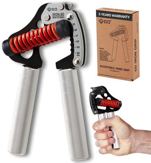 GD Hand Grip Strengthener, Iron Grip Light. 80 Adjustable Hand Gripper (55 to 176 lb) Hand Grips for Strength, Wrist strengtheners Wrist Training