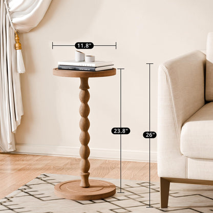 Caossuixin 30cm Wooden Round Side Table,Round Bar Table, Small End Table