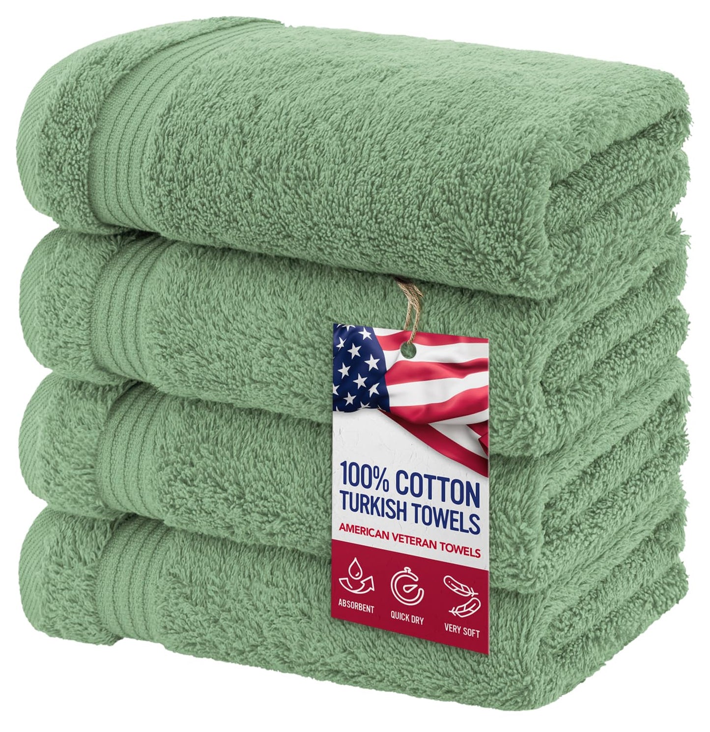 American Veteran Towel, Hand Towels for Bathroom Set of 4, 100% Cotton Turkish Hand Towel Sets Clearance Prime, Soft Hand Face Towels