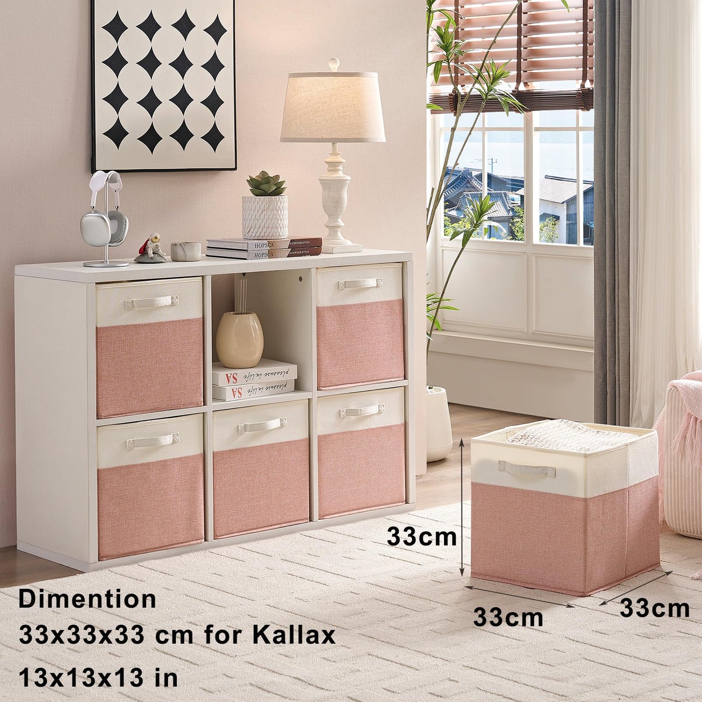 Mangata Cube Storage Boxes 33x33x33 cm, Large Fabric storage baskets for Storage Cube Units, Clothes Bins, Baskets, Chests,Toys