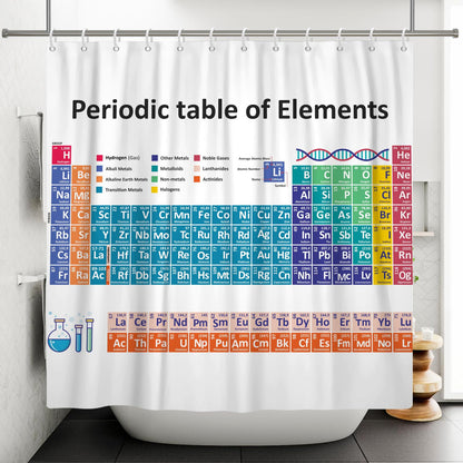 ASDCXZ Periodic Table Shower Curtain 180x200 cm, Bathroom Washable Shower Curtains
