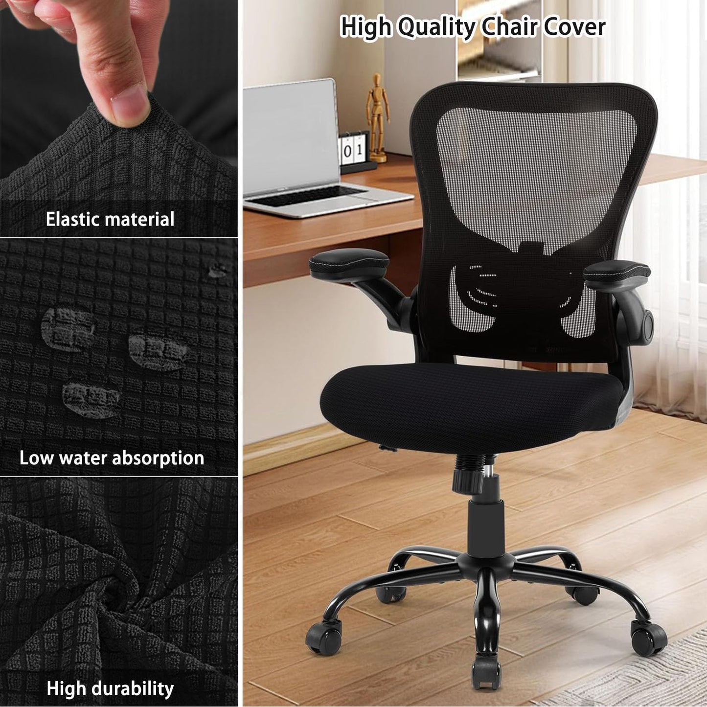 FYTXSZ Office Chair Seat Cover Stretch Elastic Universal Fit Washable Slipcover Seat Protector for Desk Swivel Computer Chairs