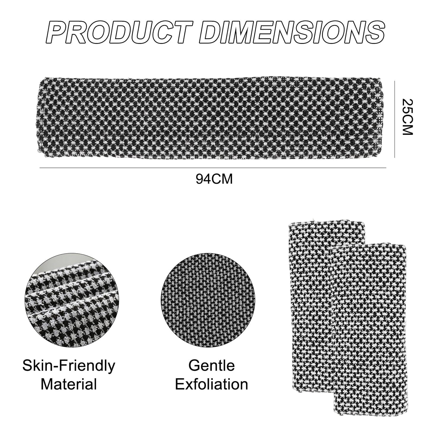CMANLNYK 2Pcs Japanese Exfoliating Shower Towel - Deep Exfoliating Back Scrub Gentle on Sensitive Skin, 3D Weaving Technique Shower Towel