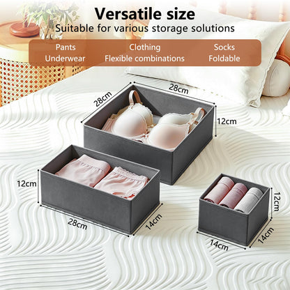 Weeoley Drawer Organiser 8 Pack Foldable Storage Boxes for Clothes, Gray