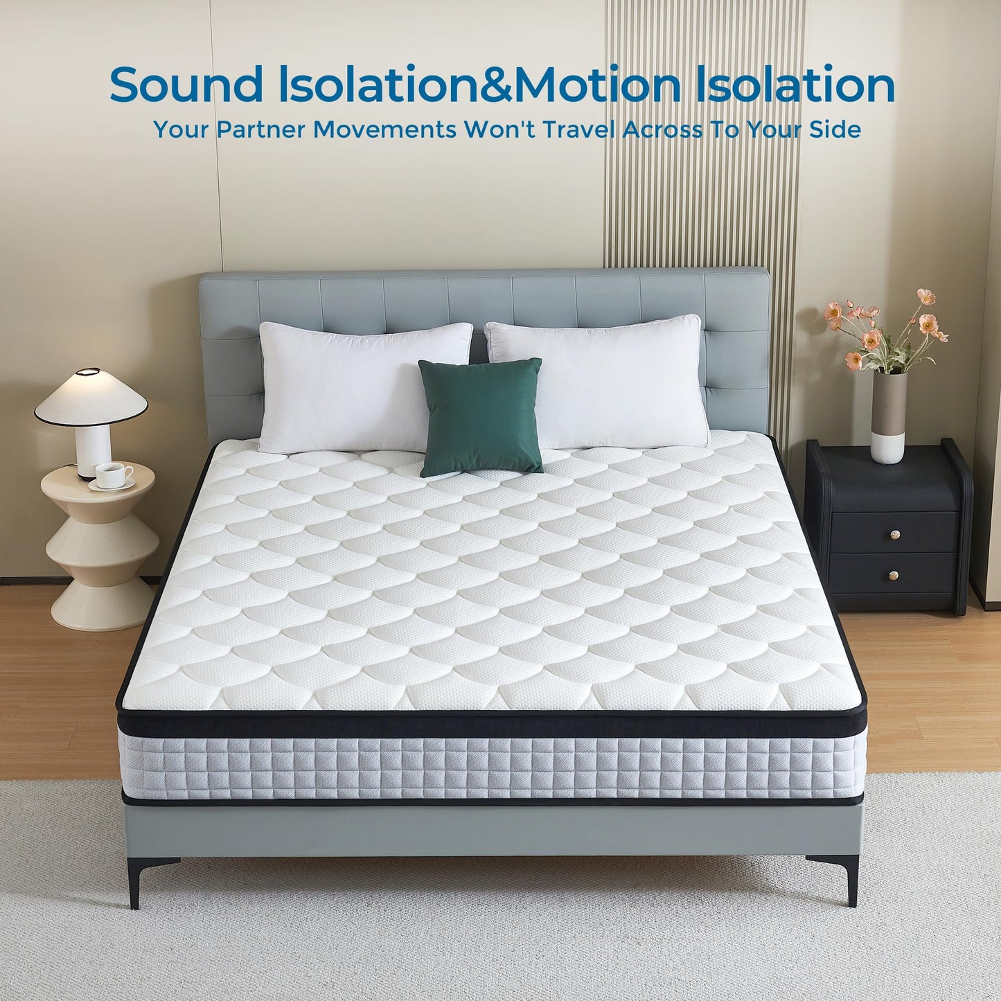 dosleeps Single Mattress 3FT,10 Inch Extra Thick 9-Zone Orthopedic Mattress with Memory Foam & Pocket Springs and 3D Breathable Fabric- Motion