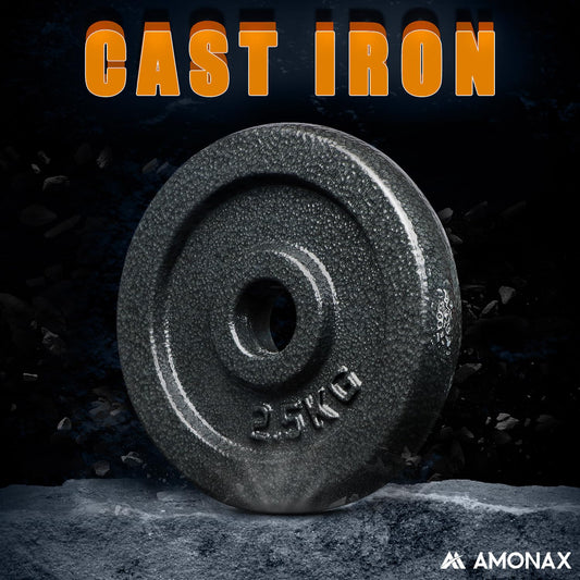 Amonax 20kg Cast Iron Adjustable Dumbbells Weight Set, Barbell Set Men Women, Strength Training Equipment Home Gym Fitness, Dumbell Pair Hand , Bar