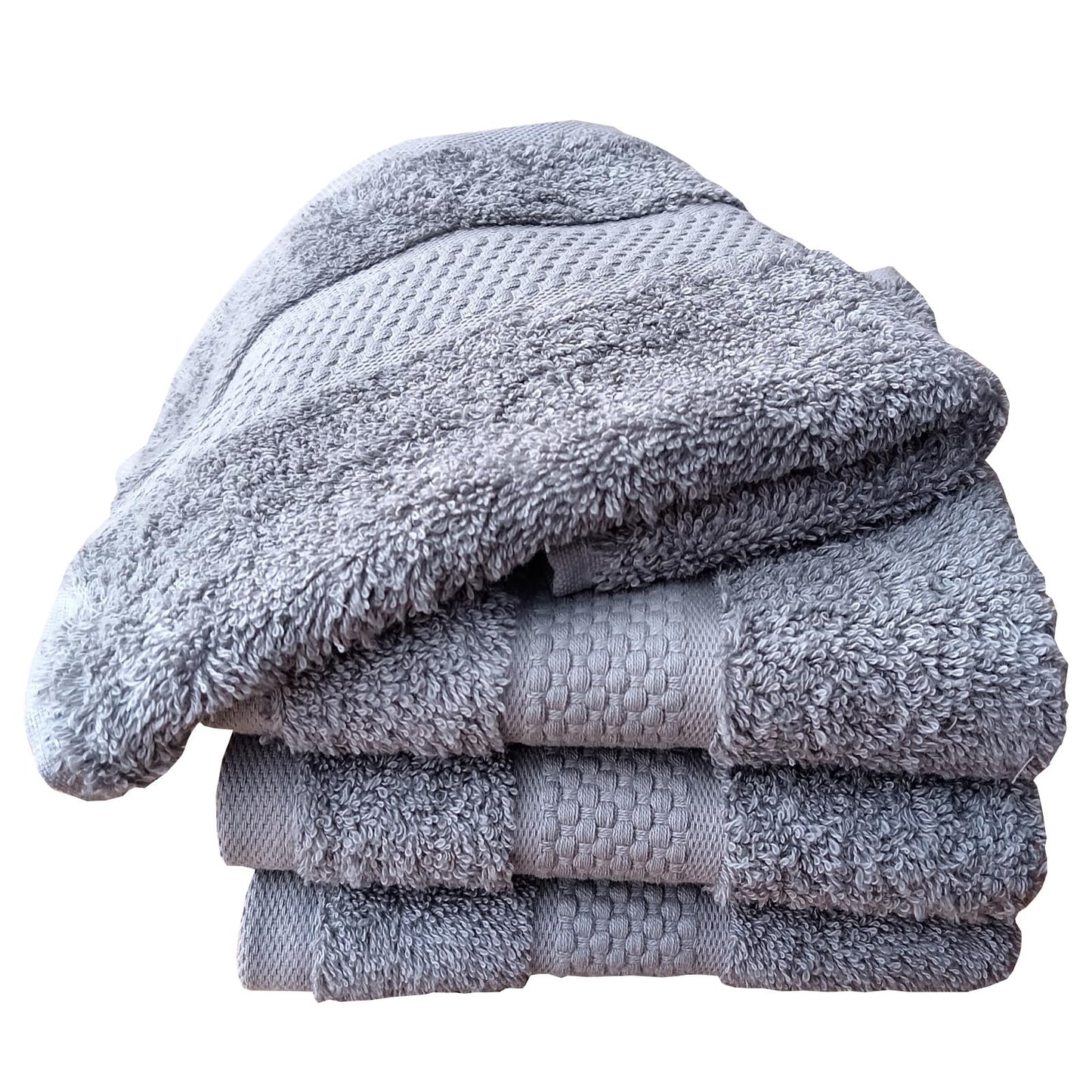 Sue Rossi Face Cloths Pack of 4, Turkish Combed Cotton, 30cm x 30cm, Soft, Absorbent & Quick Dry Wash Cloth Flannels Set Of Bathroom Towels