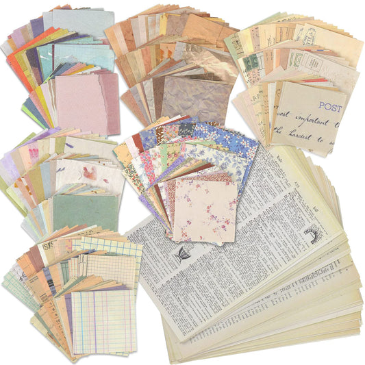 Meetory 417 PCS Scrapbooking Paper, 180 Patterns Vintage Scrapbooking Stickers Journaling Supplies, Scrapbook Stickers Accessories for DIY