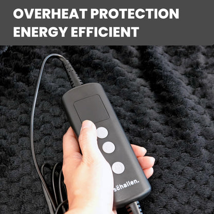 Schallen Waffle Soft Fleece Heated Electric Throw Over Blanket Honeycomb Overblanket with Timer and 10 Heat Settings for Sofa and Bed | Machine