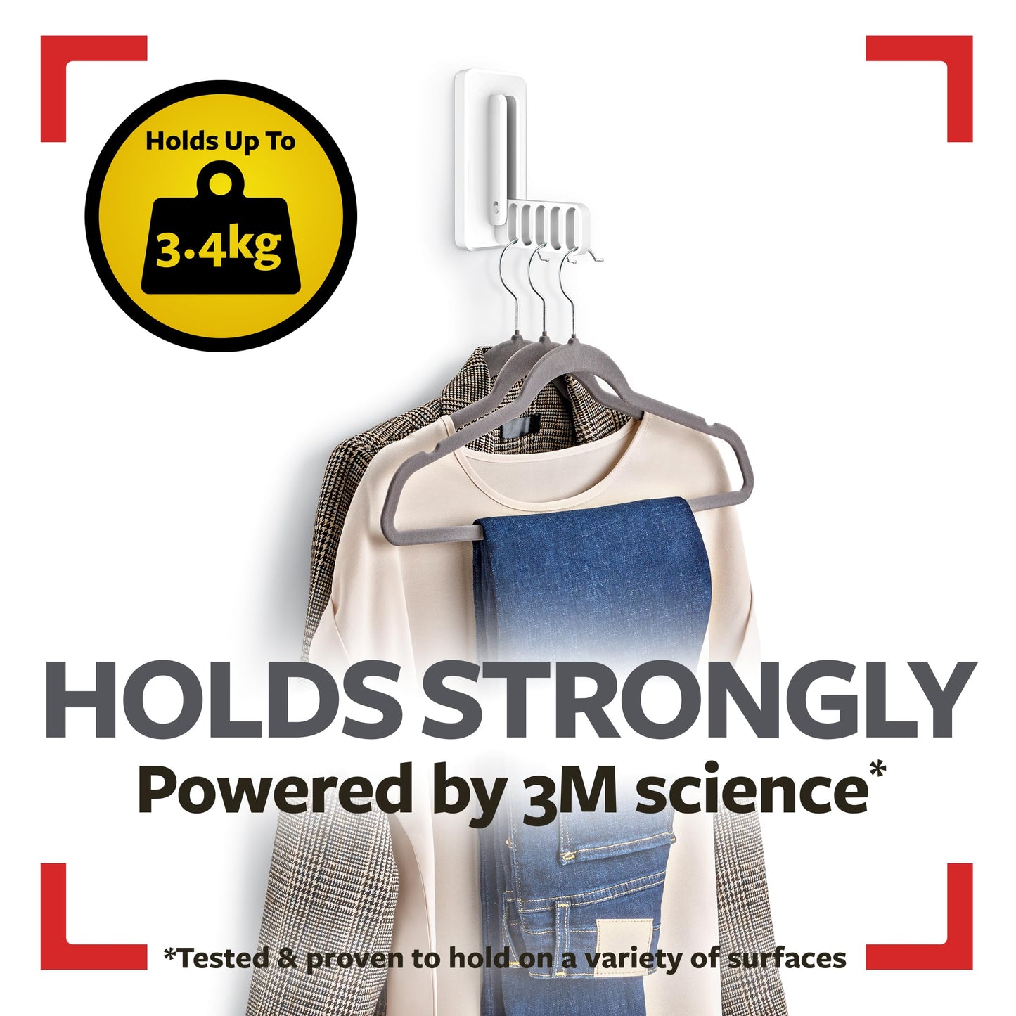 Command Folding Clothes Hanger, 1 Hook and 5 Rungs, 4 Adhesive Strips,