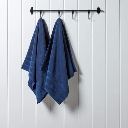 Christy Antalya Large Bath Towels | Set of 2 | 100% Turkish Cotton | 600GSM | Soft Plush Luxury Towel Set | 70cm x 125cm | Quick Dry | Denim Blue