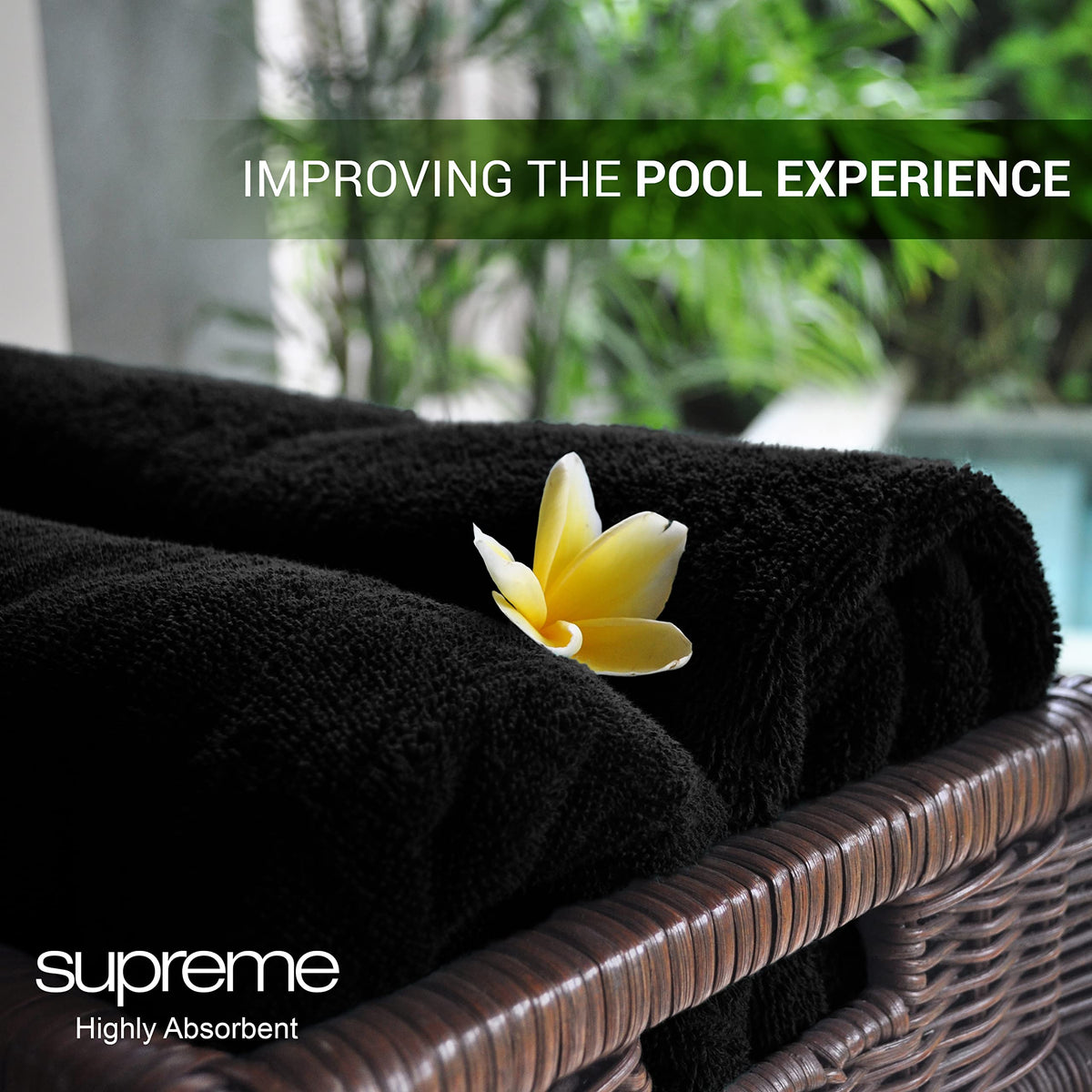 Supreme Premium Cotton Luxury Towels Set by Sweet Needle, Black - 2 Bath Towel, 2 Hand and 4 Wash/Face - 500 GSM, Double Stitched, Strong Hem