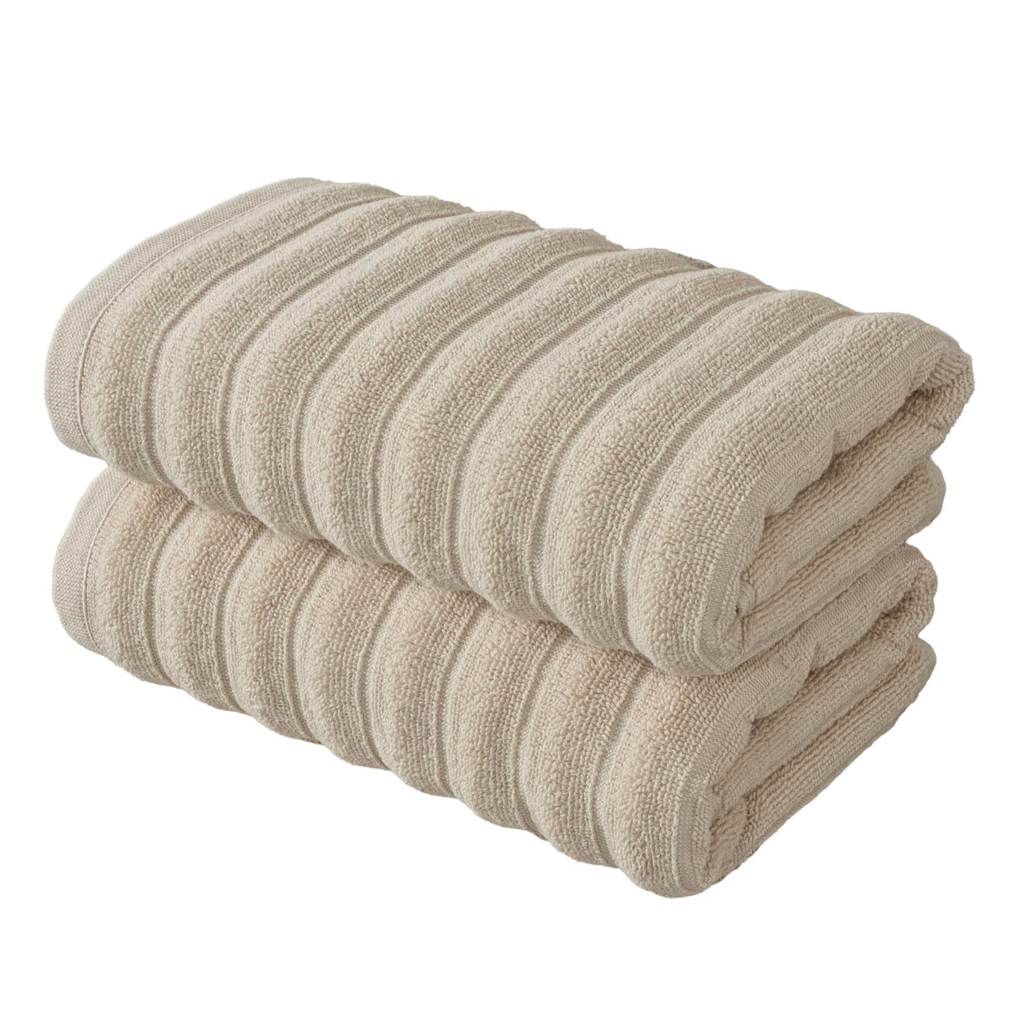 BERIBO Cloud Turkish Towel Set 100% Cotton 620gsm (Sandstone, 2 Hand Towels)