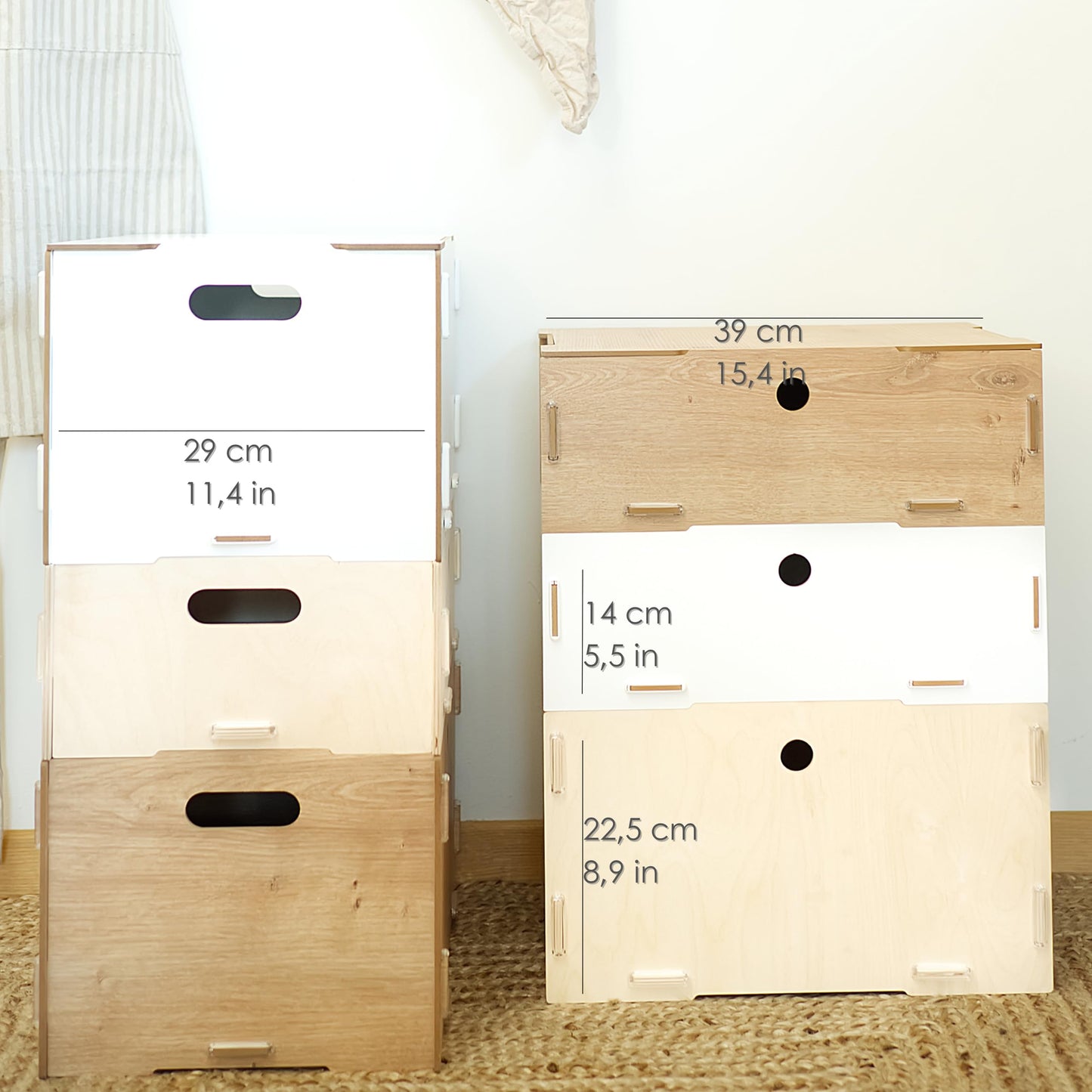 clipfritz - Wooden Box with Lid (unpainted approx. 40 x 30 x 23 cm) Large Wooden Storage Box - Boxes/Boxes for Storing Toys, Books, Photos, Toys