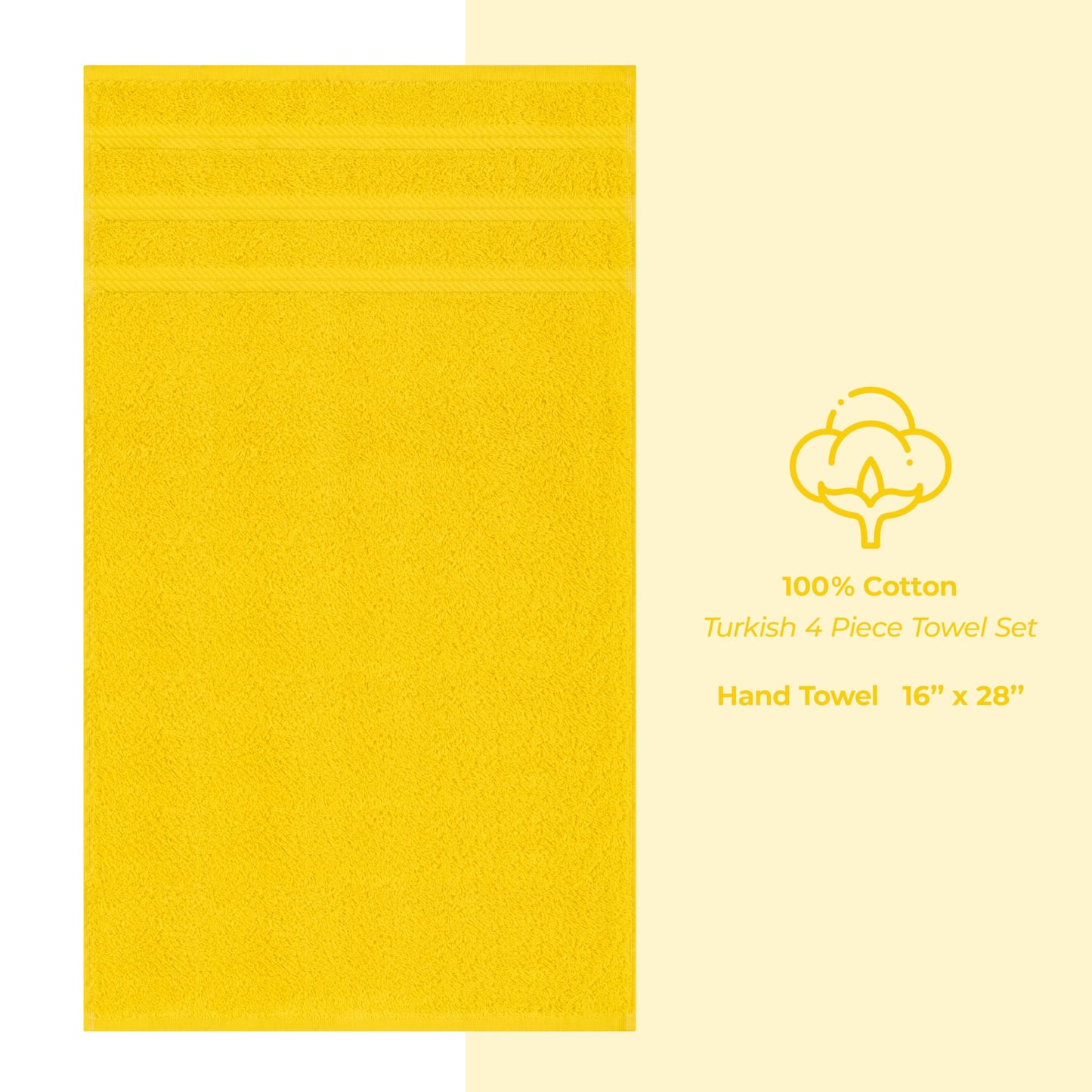 American Soft Linen Luxury Hand Towels for Bathroom, 600 GSM 100% Cotton Turkish 4 Piece Hand Towel Set, 600 GSM Hand Face Towels for Kitchen