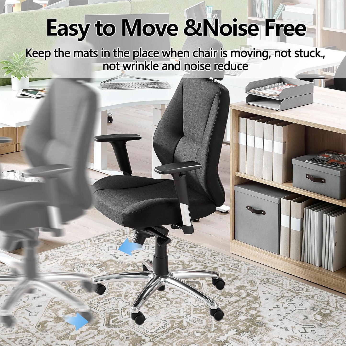 Famibay Office Chair Mat for Hardwood Floor 120x150cm Beige Brown Chair Floor Protection Mat Large Non Slip Computer Desk Chair Mat Rubber for Hard