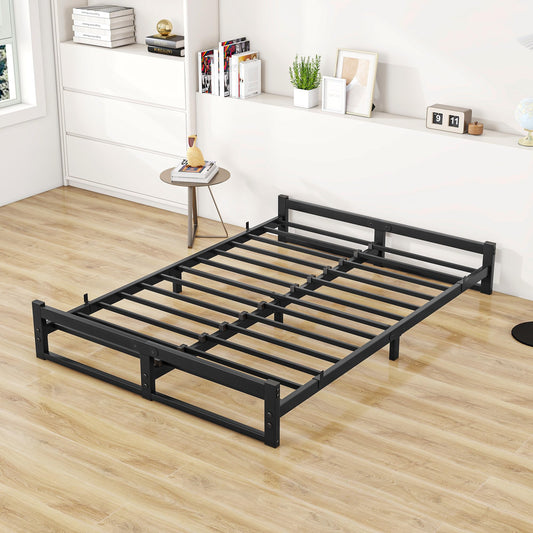 VECOCHO Double Bed Frame,4ft6 Floor Bed Frame Double Bed Base with Reinforced Steel Slats,Metal Platform Low Bed Double135x190 cm,Mattress Base No Box