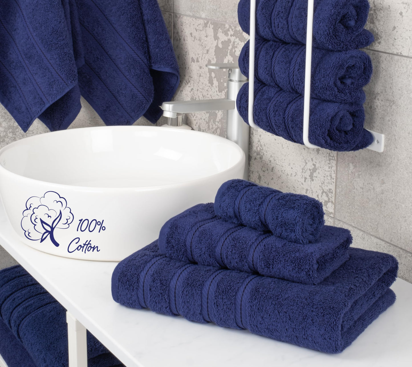 American Soft Linen, 3 Piece Towel Set, 1 Bath Towel 1 Hand Towel 1 Washcloth, Super Soft and Absorbent