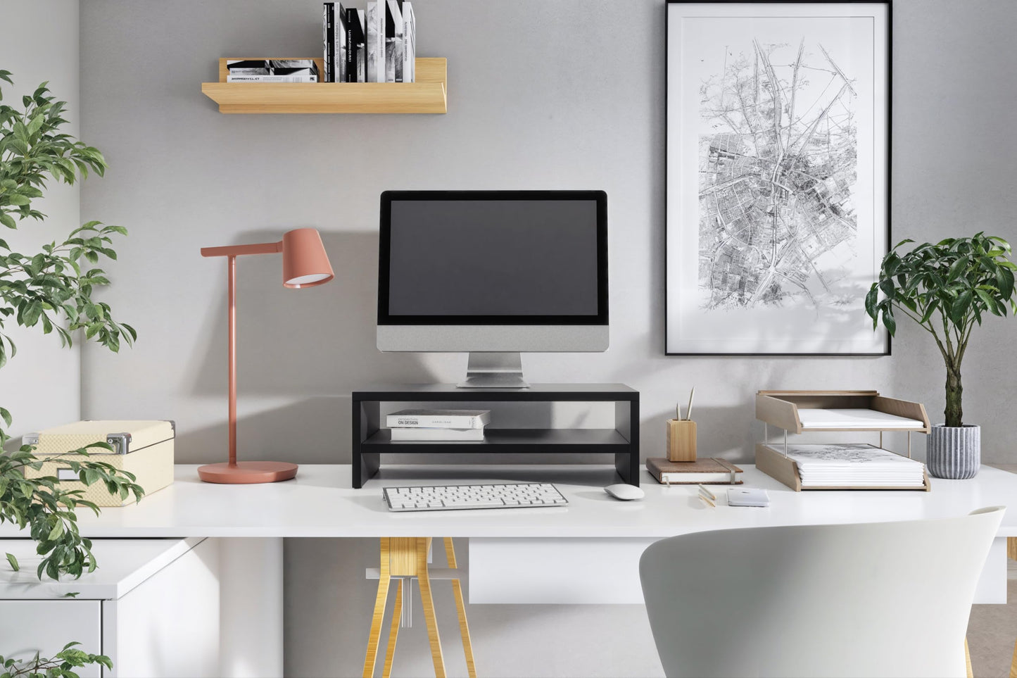 ComfortCove Monitor Stand, 2 Tiers Computer Monitor Riser, Black