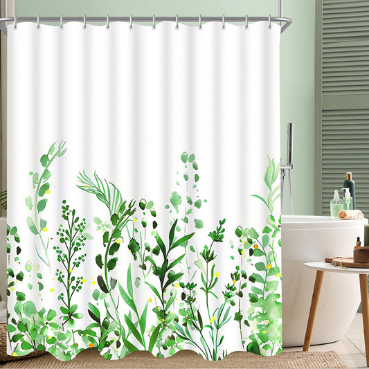 Lerores Shower Curtain 200 x 200 cm, Anti-Mould Textile Shower Curtains, Flowers, Waterproof, Washable Polyester Fabric Bath Curtain for Bathroom,