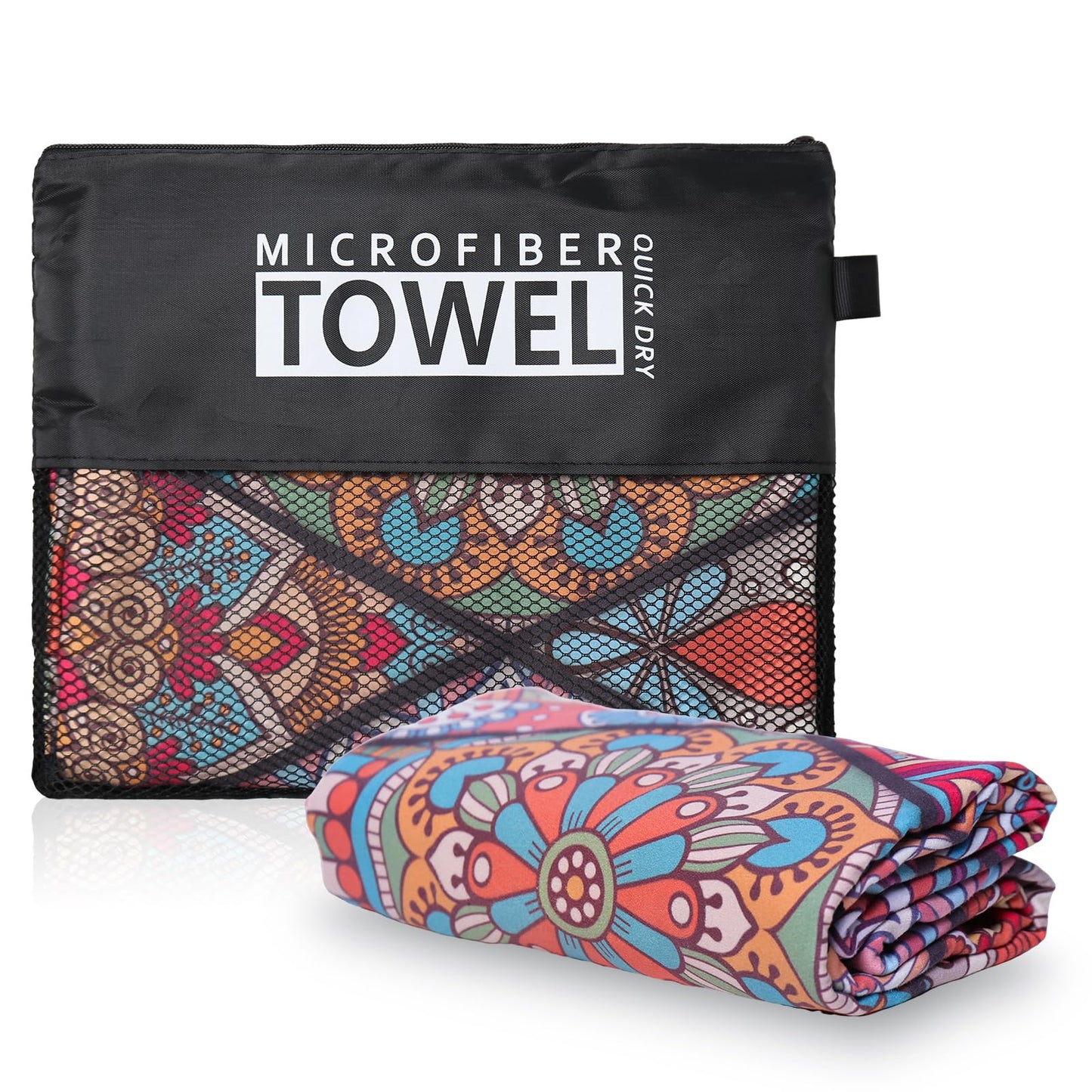 Vorvowry Microfibre Beach Towels for Adults Women Men Extra Large Lightweight Quick Dry Sand Free Travel Towel Double Sided Printing for Swim Sports