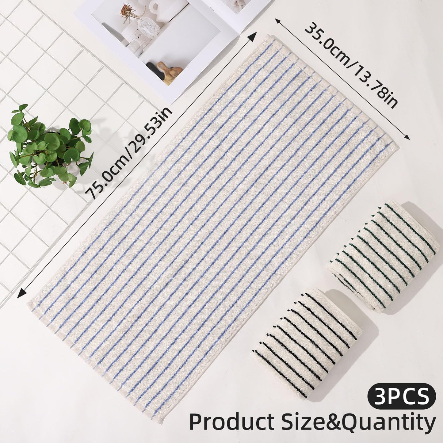saerryor 3 Pack Hand Towels Cotton Soft Absorbent Towels 14” x 29” White