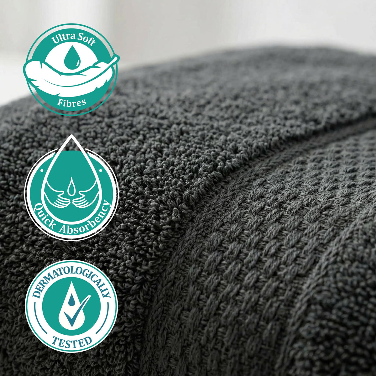 MistyMorning Bath Towels Pack of 2, Extra Large 70x140cm, Luxury 100% Cotton 500GSM Super Soft & Highly Absorbent Quick Dry Luxury Bathroom Towels