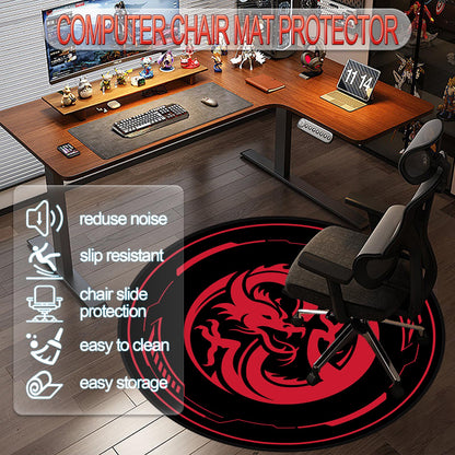 Raoot Office Chair Mat for Carpeted and Hardwood Floor Gaming Chair Mat 120 cm Round Floor Mats for Gaming Room Home Office
