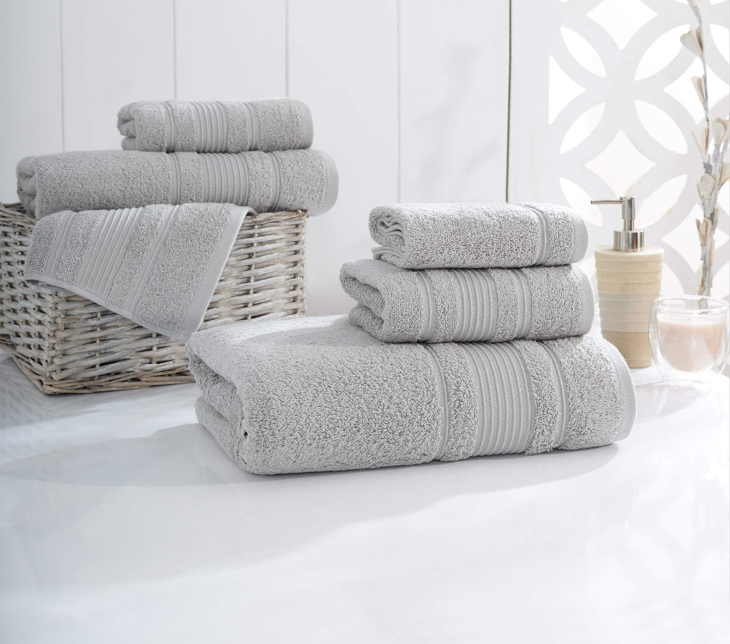 Qute Home 4-Piece Bath Towels Set, 100% Turkish Cotton Premium Quality Towels for Bathroom