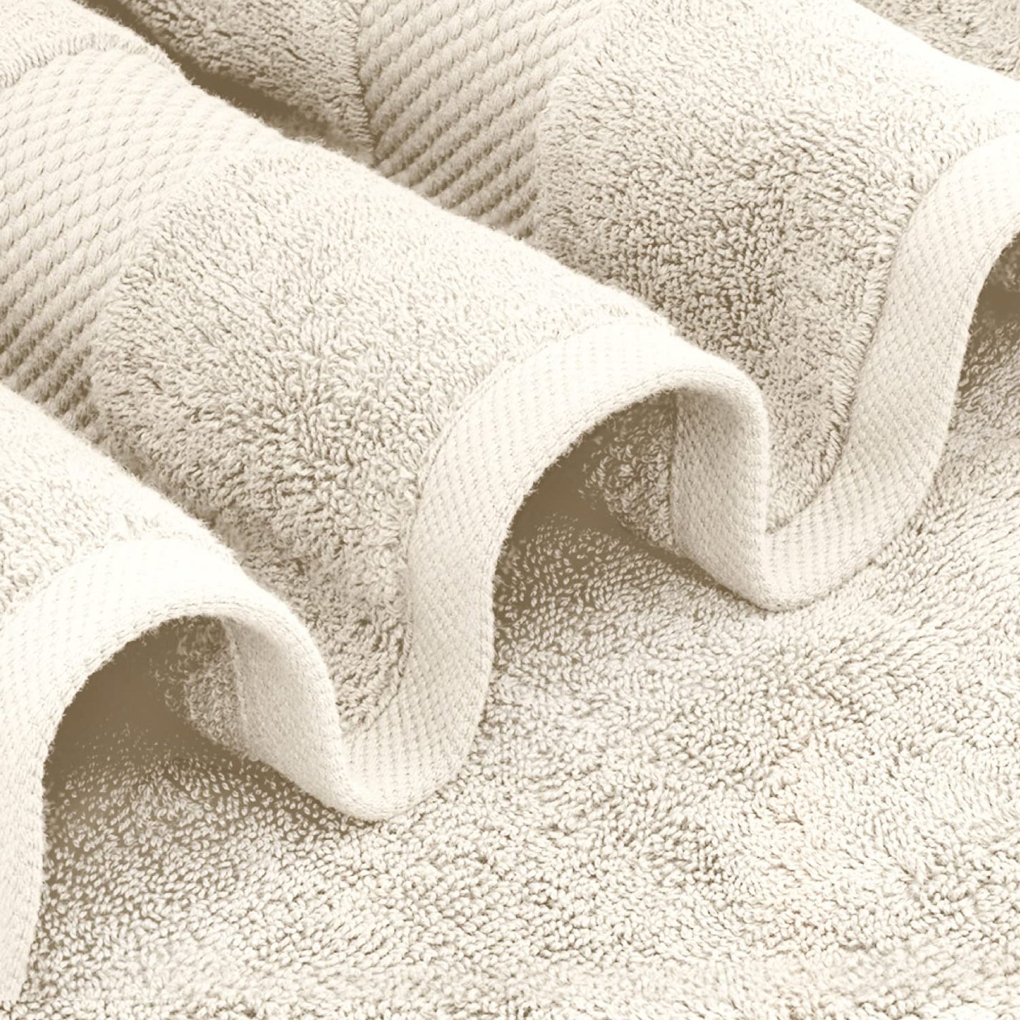 White Classic Ivory Soft Luxury Bath Towels - 650 GSM Cotton Luxurious Bath Towels Extra Large 35x70 | Highly Absorbent & Quick Dry