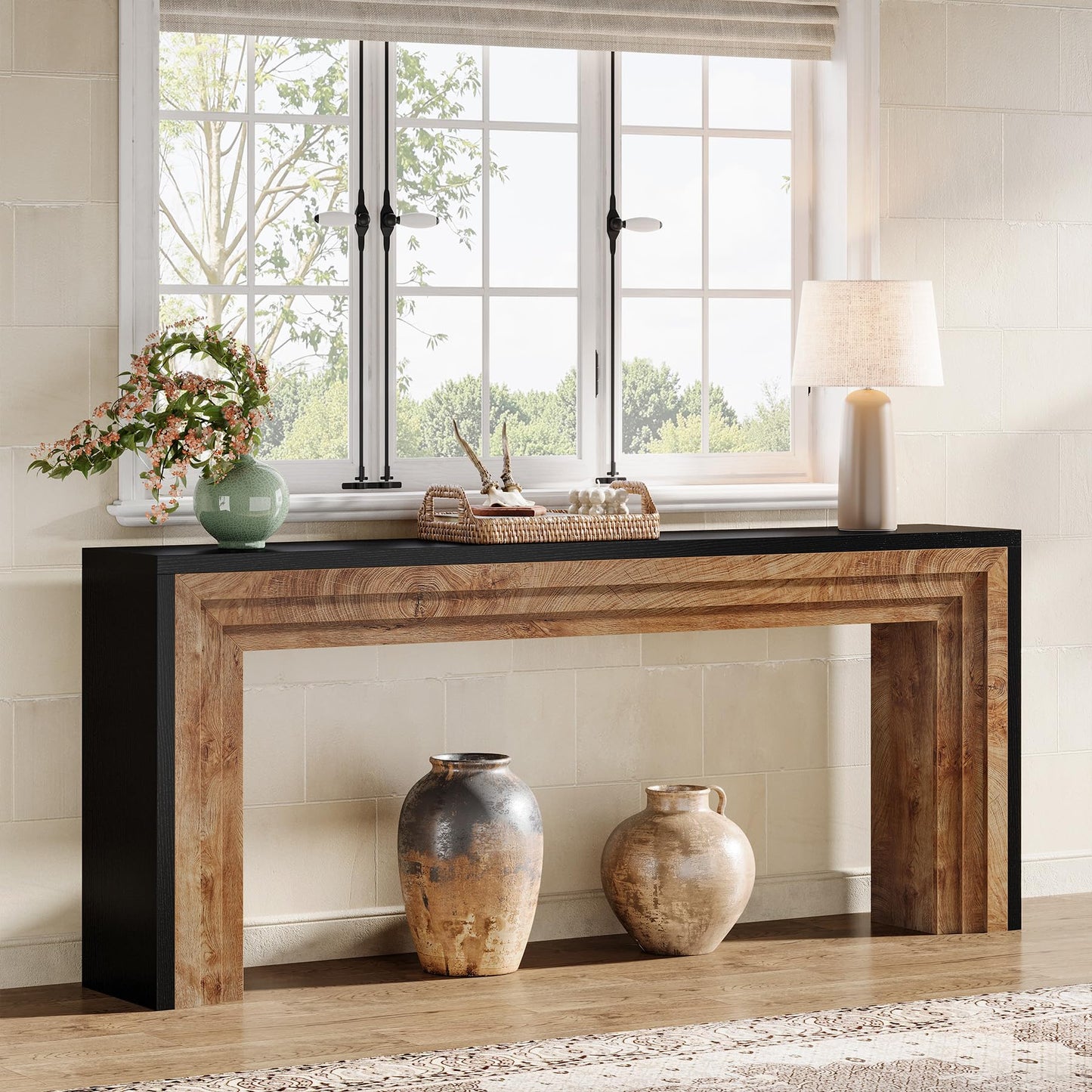 Tribesigns 180 cm Console Table, Farmhouse Slim Sofa Table Behind the Couch, Wooden Extra Long Hall Table for Living Room, Entryway, Hallway, Foyer