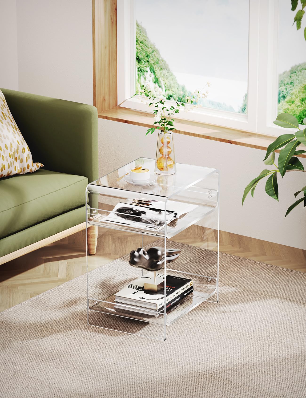 solaround Acrylic Side Table, 40 x 30 x 50 cm, Clear